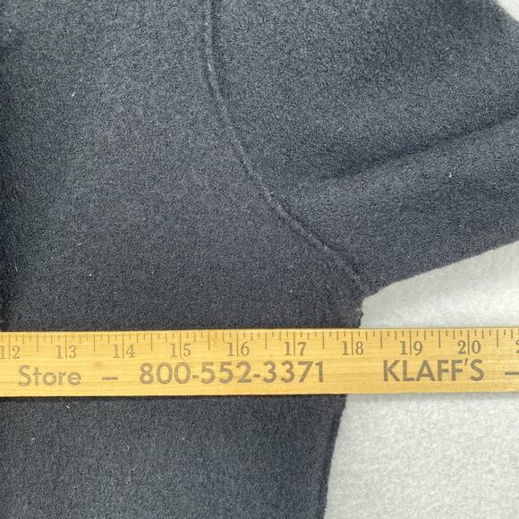 EILEEN FISHER Jacket XS Boiled Merino Wool Mid Length Coat Asymmetric Zip Black - Picture 10 of 12